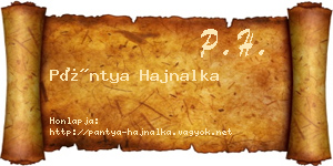 Pántya Hajnalka névjegykártya